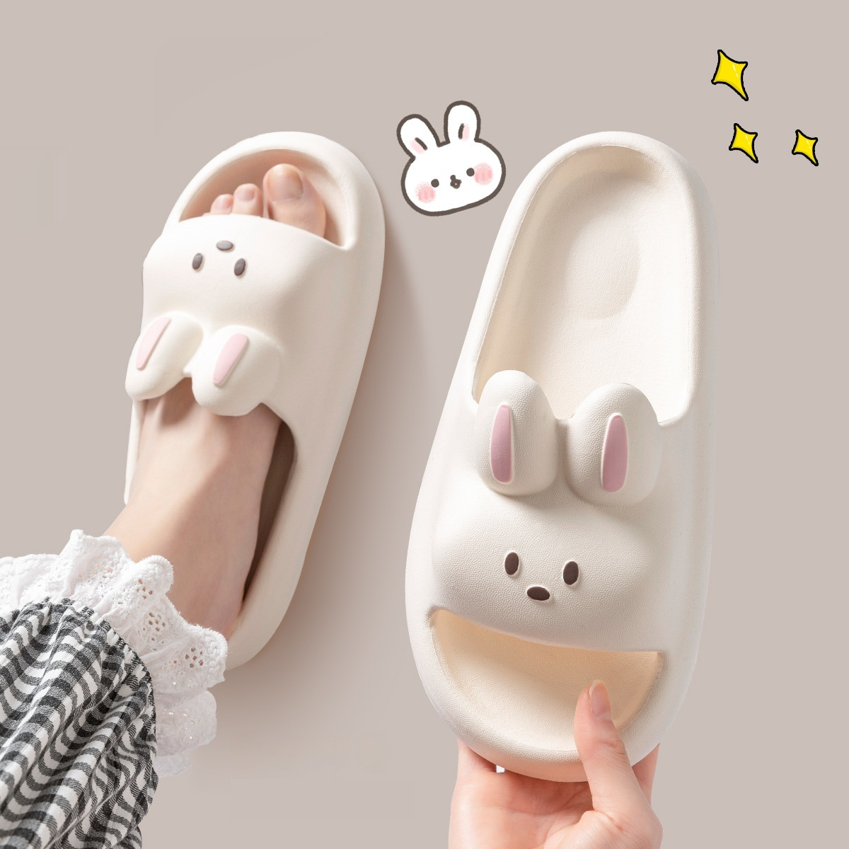 Non Slip Indoor Slippers For The Bathroom And Homesoft Cushioned Step On Stuff Feelfor Women foto 2