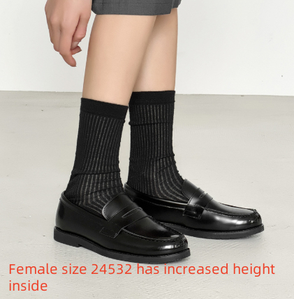 Men's Classic Slip-on Black Derby Couple Leather Shoes foto 4