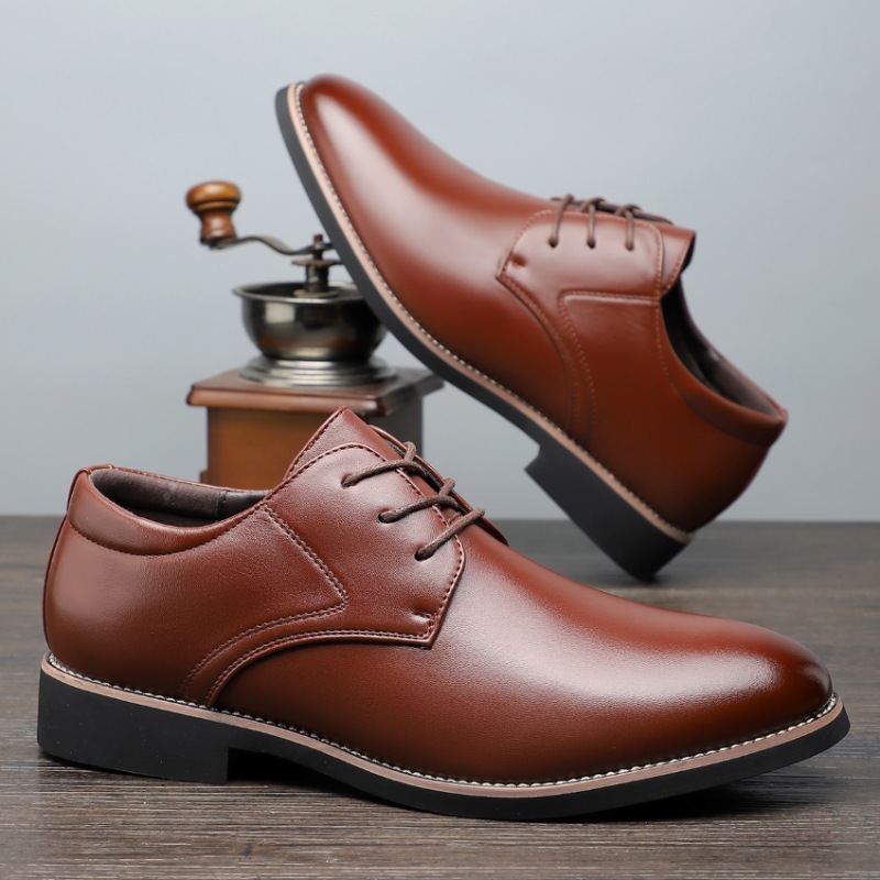 Plus Size Business Formal Wear Black Leather Shoes For Men foto 5
