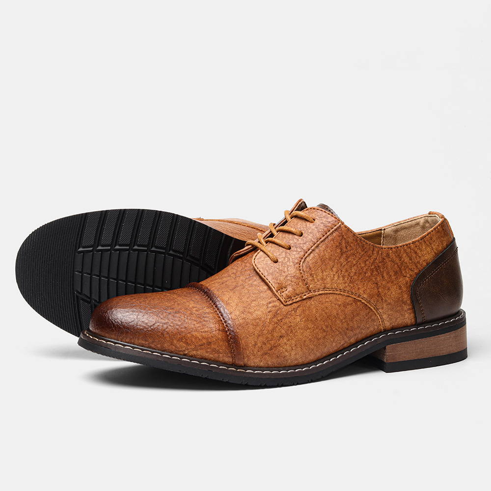 Business Formal Wear Cross-border Plus Size Retro Summer Men's Fashion Leather Shoes foto 3