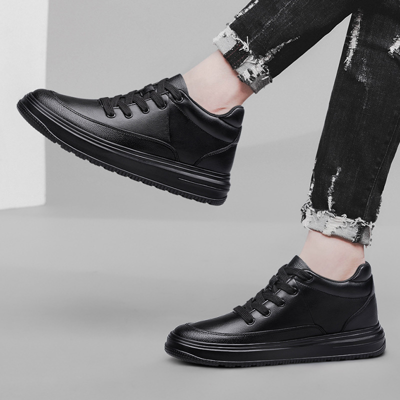 Men's Platform Sneakers High-Top Lace-Up Thick Sole Casual Shoes foto 3