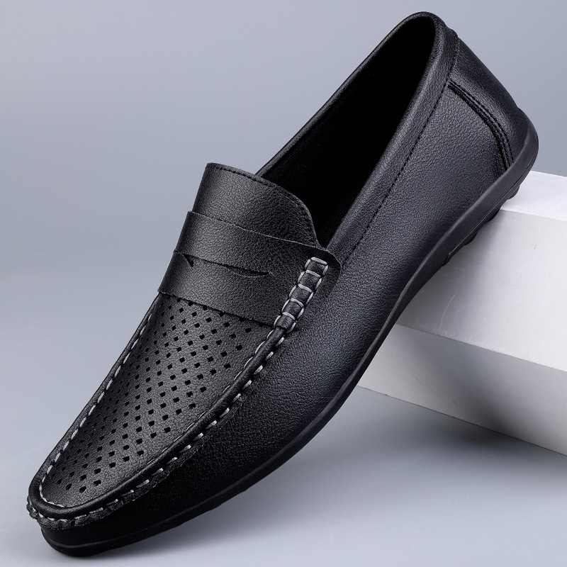 Men's Leather Shoes Microfiber Hollow-out Loafers foto 5