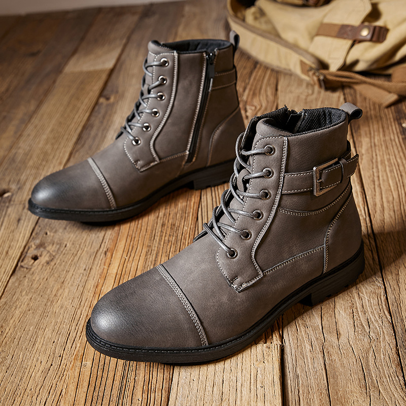 Worker Boot Men's Retro Lace Up High-top Martin Boots foto 3