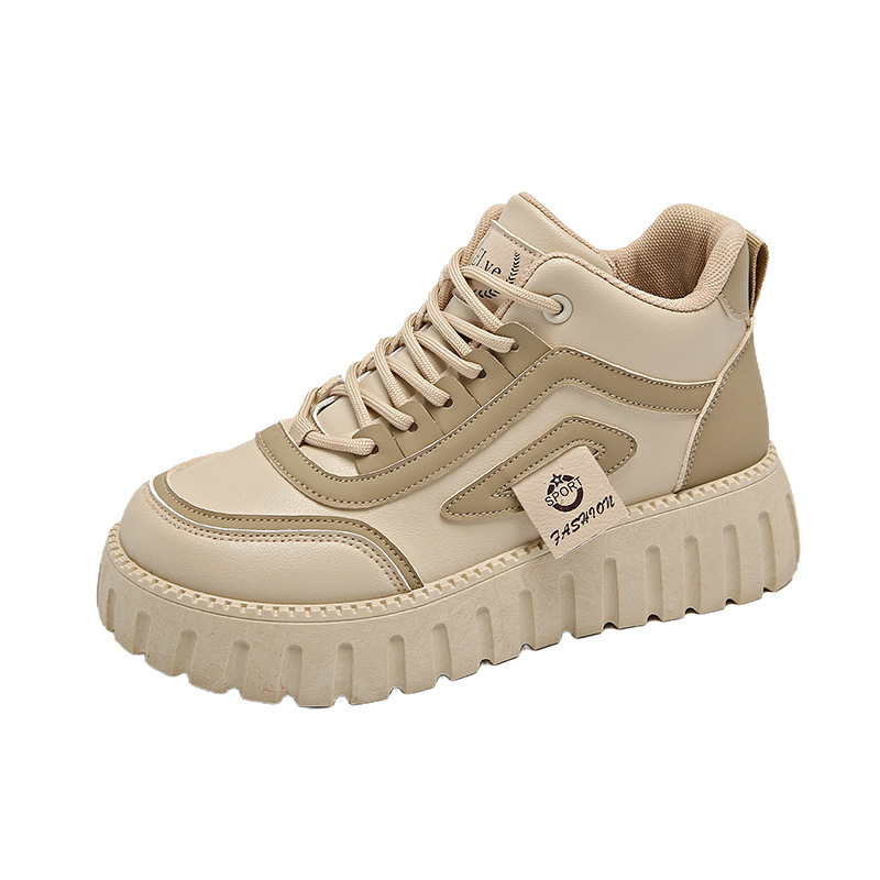 Breathable High-top White Shoes For Women Versatile Chunky-soled Athletic-casual Style foto 4