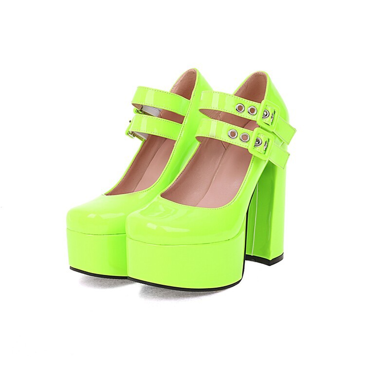 Womens Round-toe Solid-color High Heels foto 4