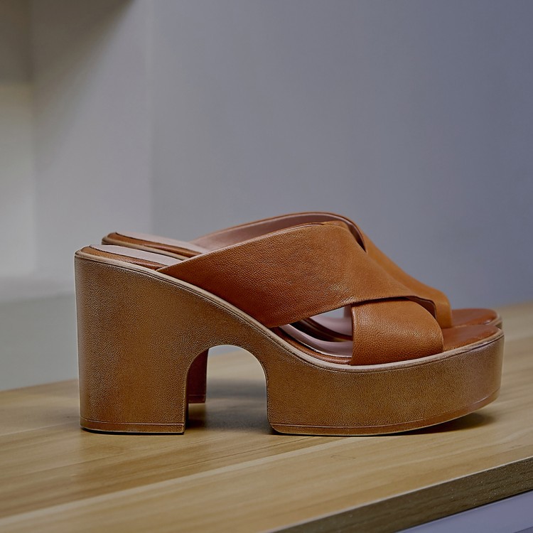 Summer Casual Retro Thick Bottom Chunky Heel Women's Roman Style Sandals foto 2