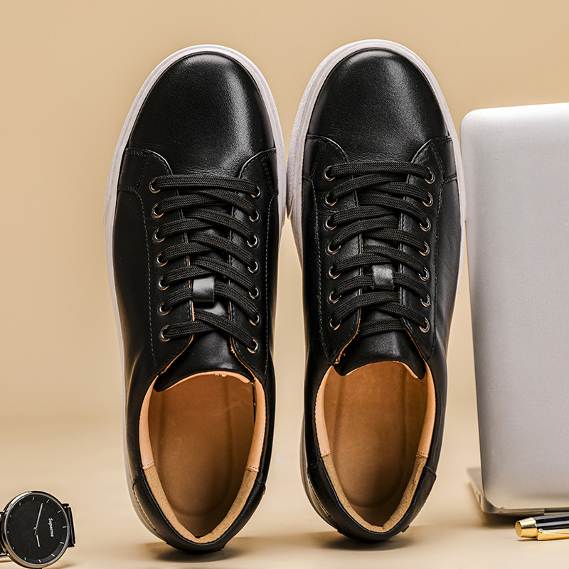 Spring Genuine Leather Breathable British Board Shoes Thick Sole Sporty Simplicity Comfort And Casual foto 4