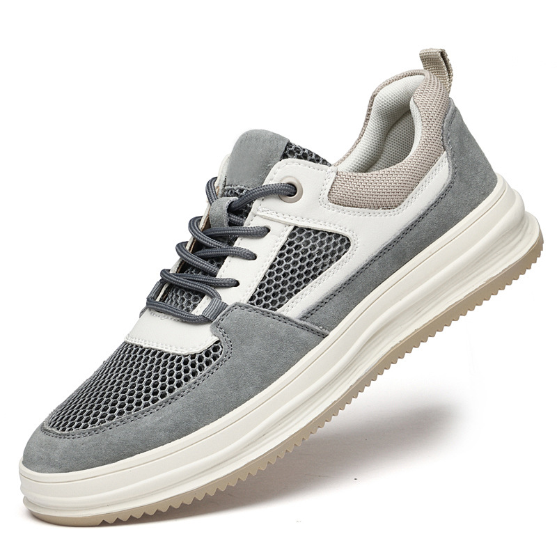 Top Layer Nubuck Plus Large Hole Mesh Breathable Korean Casual Shoes foto 4