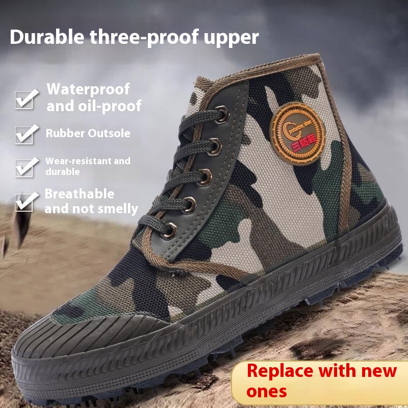 Yellow Glue Outdoor Mountaineering Three-proof Camouflage Shoes foto 2