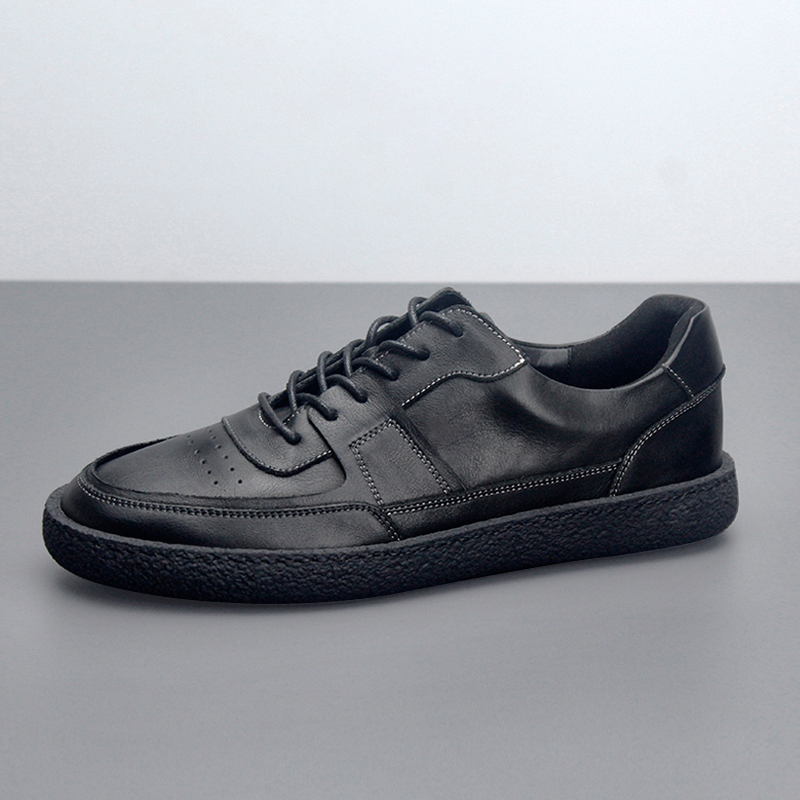Leather Sneakers Breathable Low Top Vintage Men's Casual Shoes foto 2
