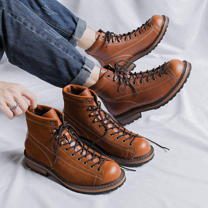 Men's High Top British Style Martin Boots foto 4