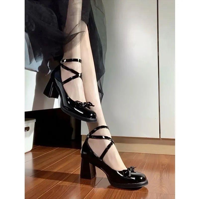 Mary Jane Shoes French Black Niche Design British Style foto 4