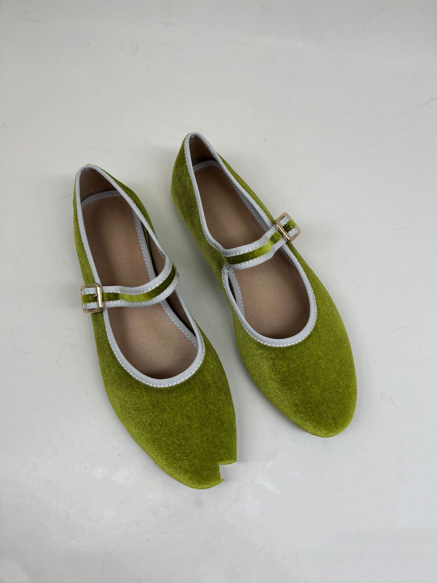 Casual Velvet Flat Pumps Buckle Mary Jane Ballet Slipper foto 5