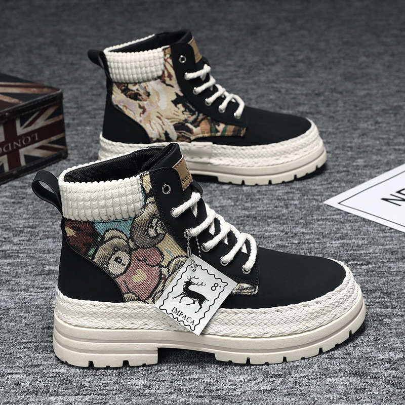 Men's Casual All-match Worker Boot High-top Shoes foto 5