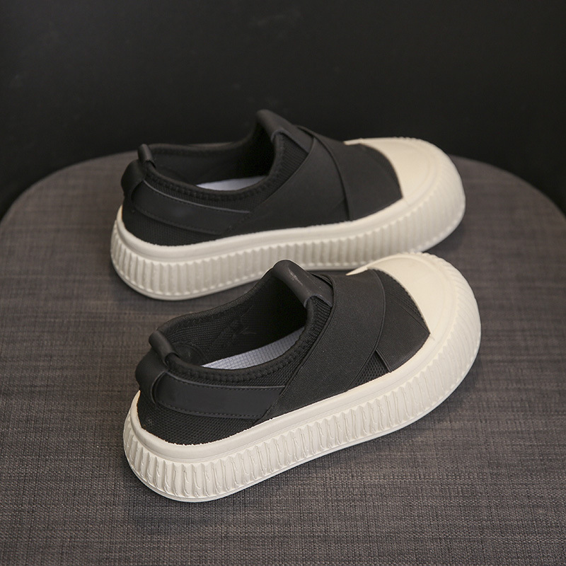 Womens Trendy White Sneakers Chunky Platform Shoes For Students Casual Skate-style Sneakers foto 2