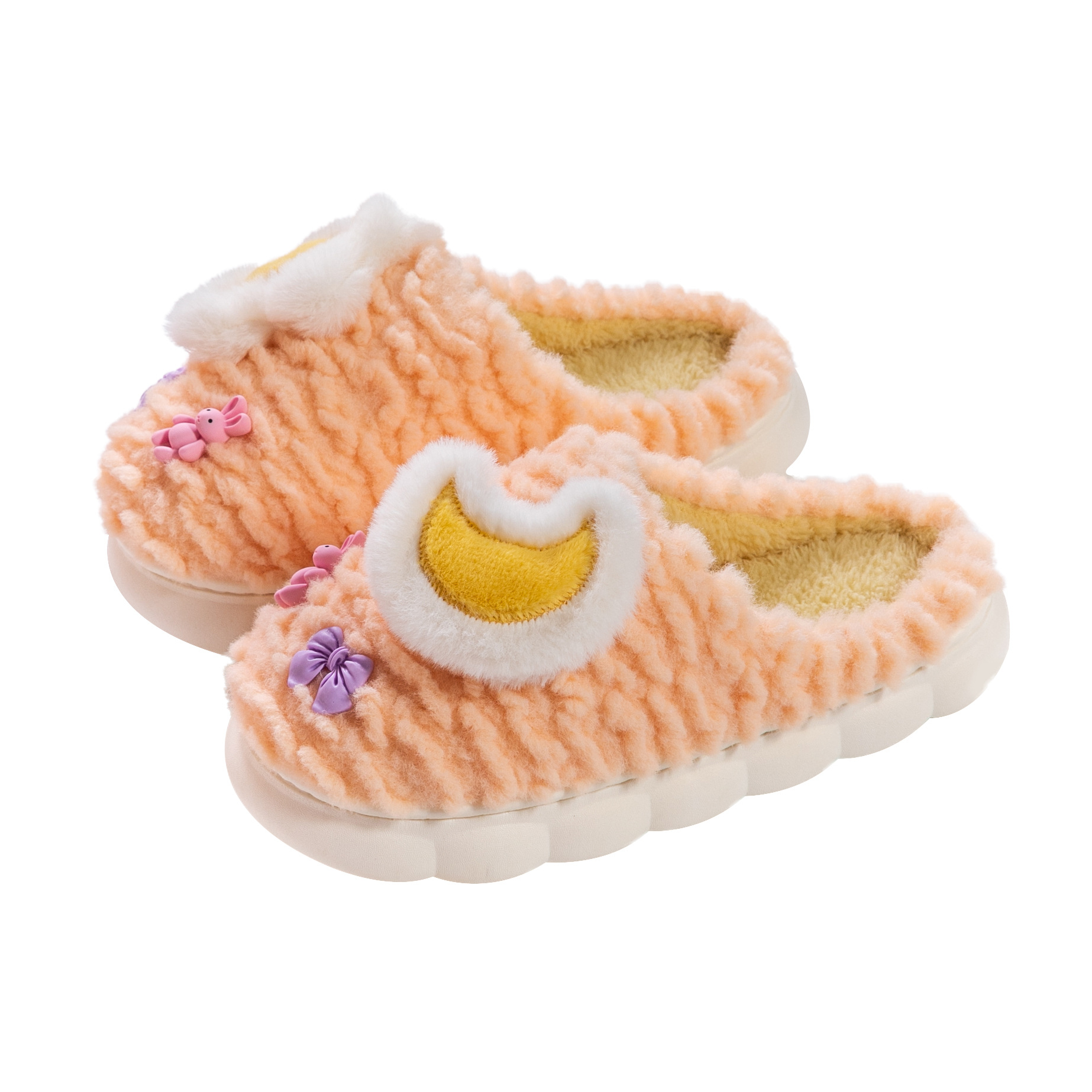 New Women's Cartoon Extra Thick Fleece-lined Home Cotton Slippers foto 2