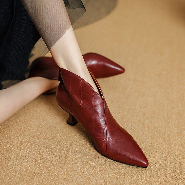 Womens Elegant Pointed-toe Ankle Boots foto 5
