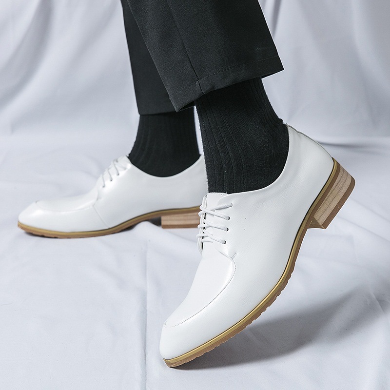 Pointed Wooden Heel Bottom Business Casual Formal Wear Pumps foto 2