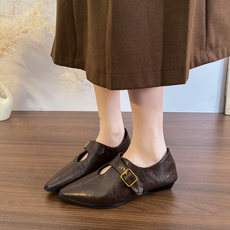 British-style Vintage Fashion Women's Leather Shoes foto 2