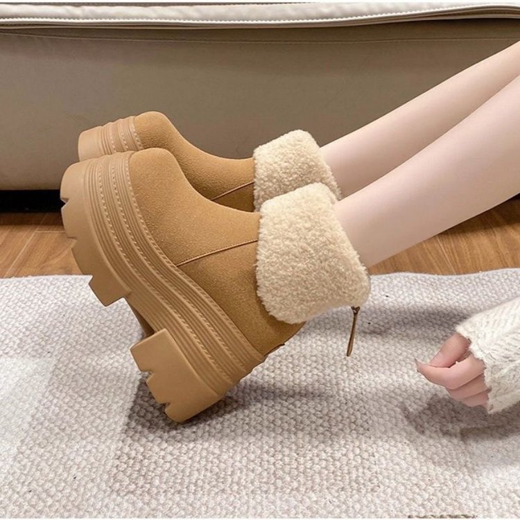 Short Plush Thickened Warm Platform Cotton Shoes foto 3