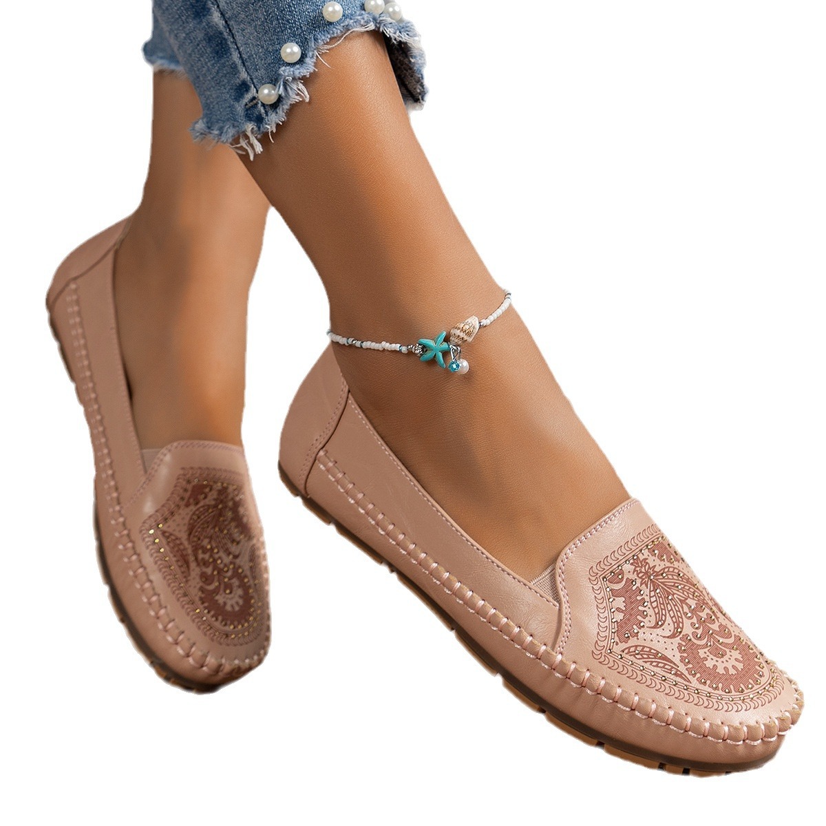 Retro Womens Flat Loafers In A Stylish Vintage Look foto 3