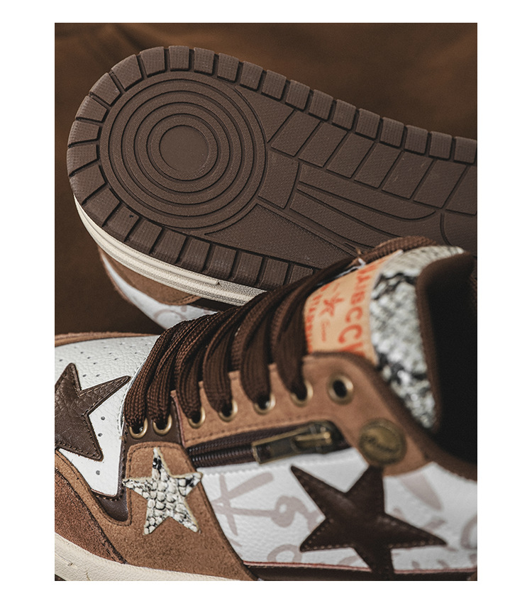 Brown Star Retro Minority Design Shoes foto 4