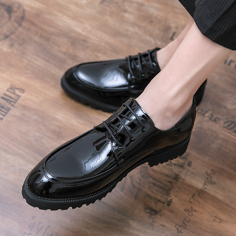 Spring British Men Le Business Casual Leather Shoes foto 4