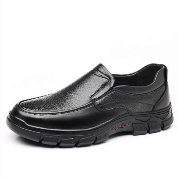 Men's Leather Soft Bottom Cutout Leather Shoes Breathable foto 2