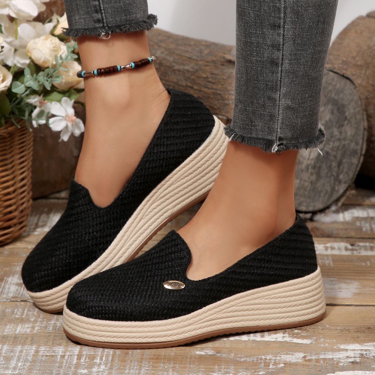 Women's Canvas Thick-soled Wedge Shoes foto 4