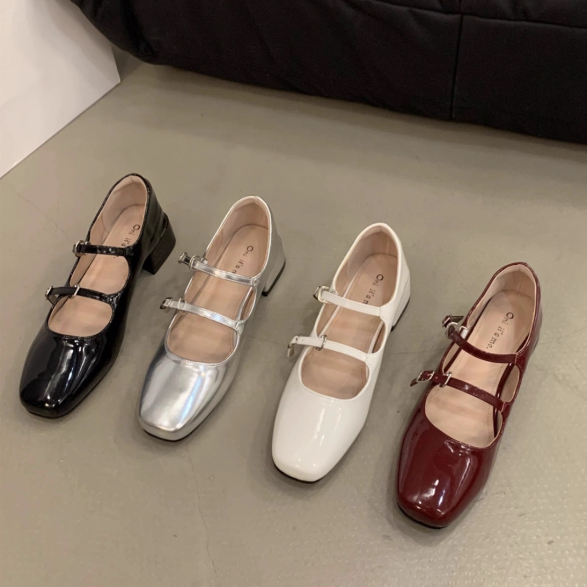Chunky Heel Red Mary Jane Shoes For Women foto 5