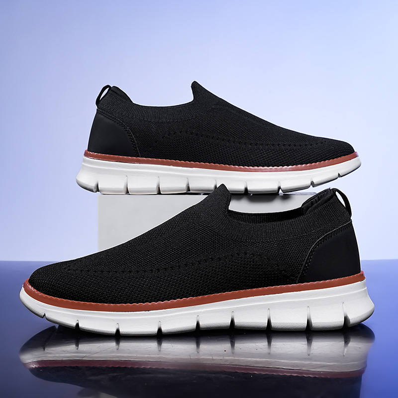 Flyknit Mens Shoes Cross-Border Lightweight Loafers Mens Sneakers