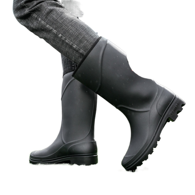 Mid-High Tube Rain Boots Men's Construction Site Protective Shoes Waterproof Non-slip foto 5