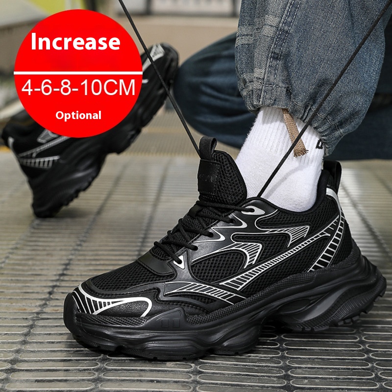 Casual Breathable Clunky Sneakers Platform Height Increasing Shoes