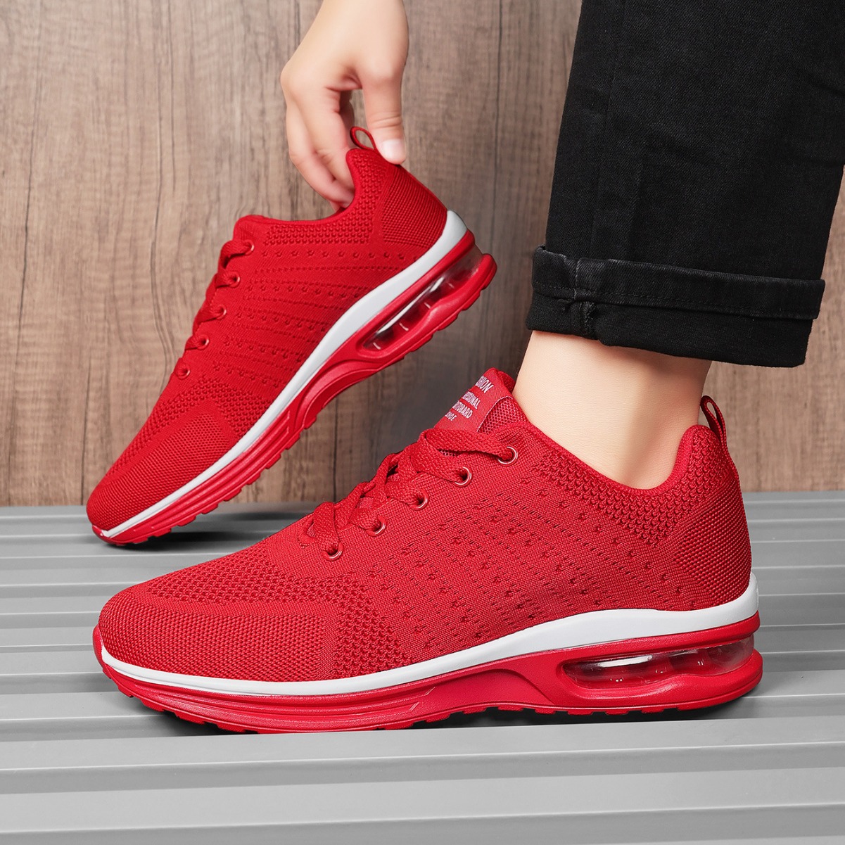 Casual Flyknit Breathable Light Running Shoes foto 5