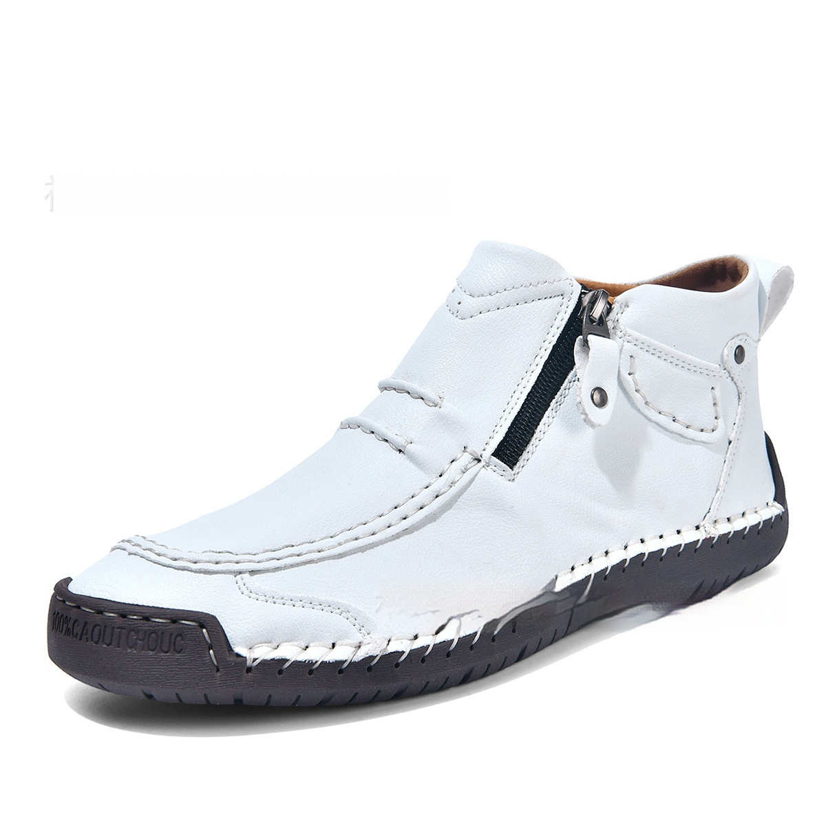 Men's Flats Ankle Boots Fashion Casual Side-zipper Boot Temperament Commuter Shoes foto 2