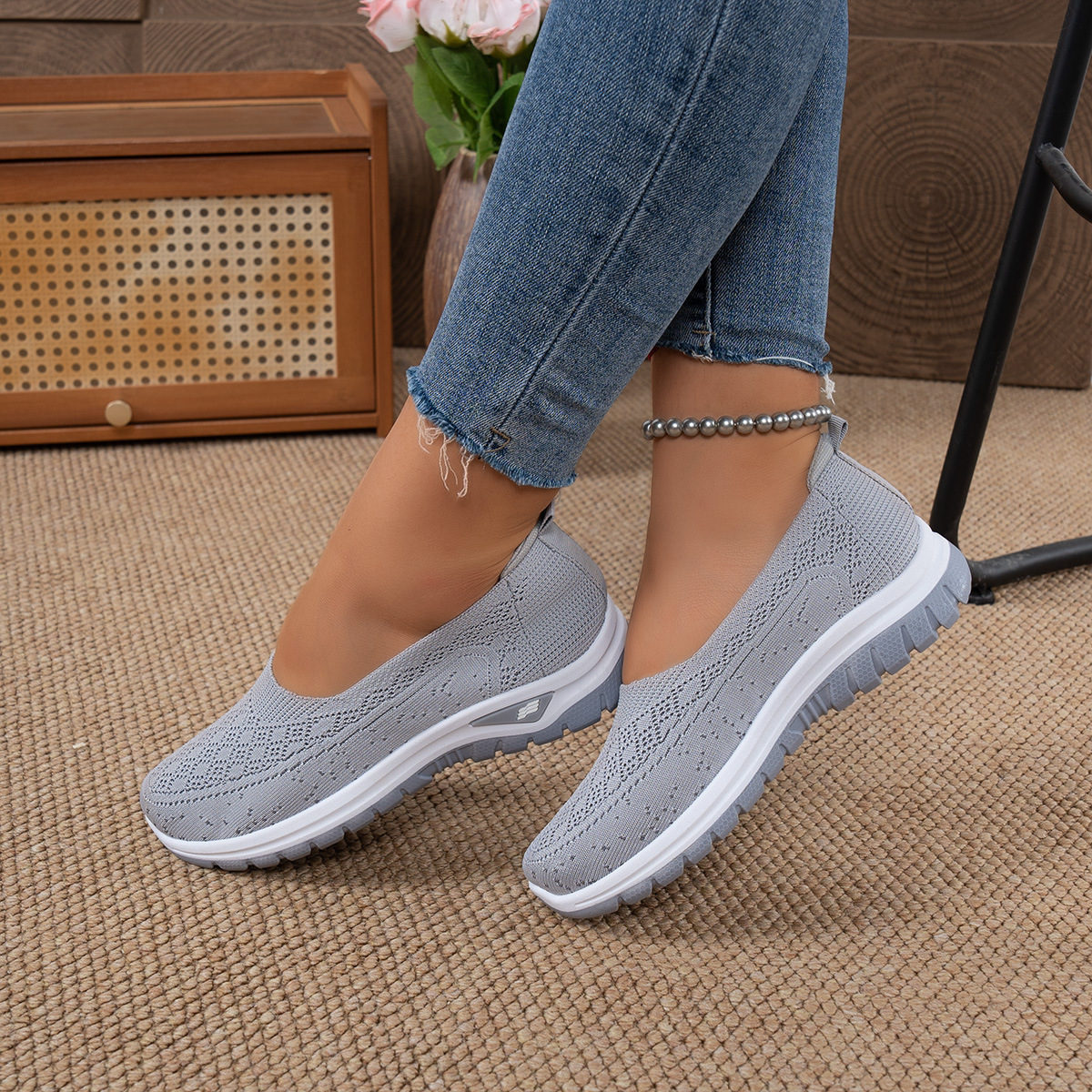Women's Flyknit Breathable Mesh Casual Shoes foto 2
