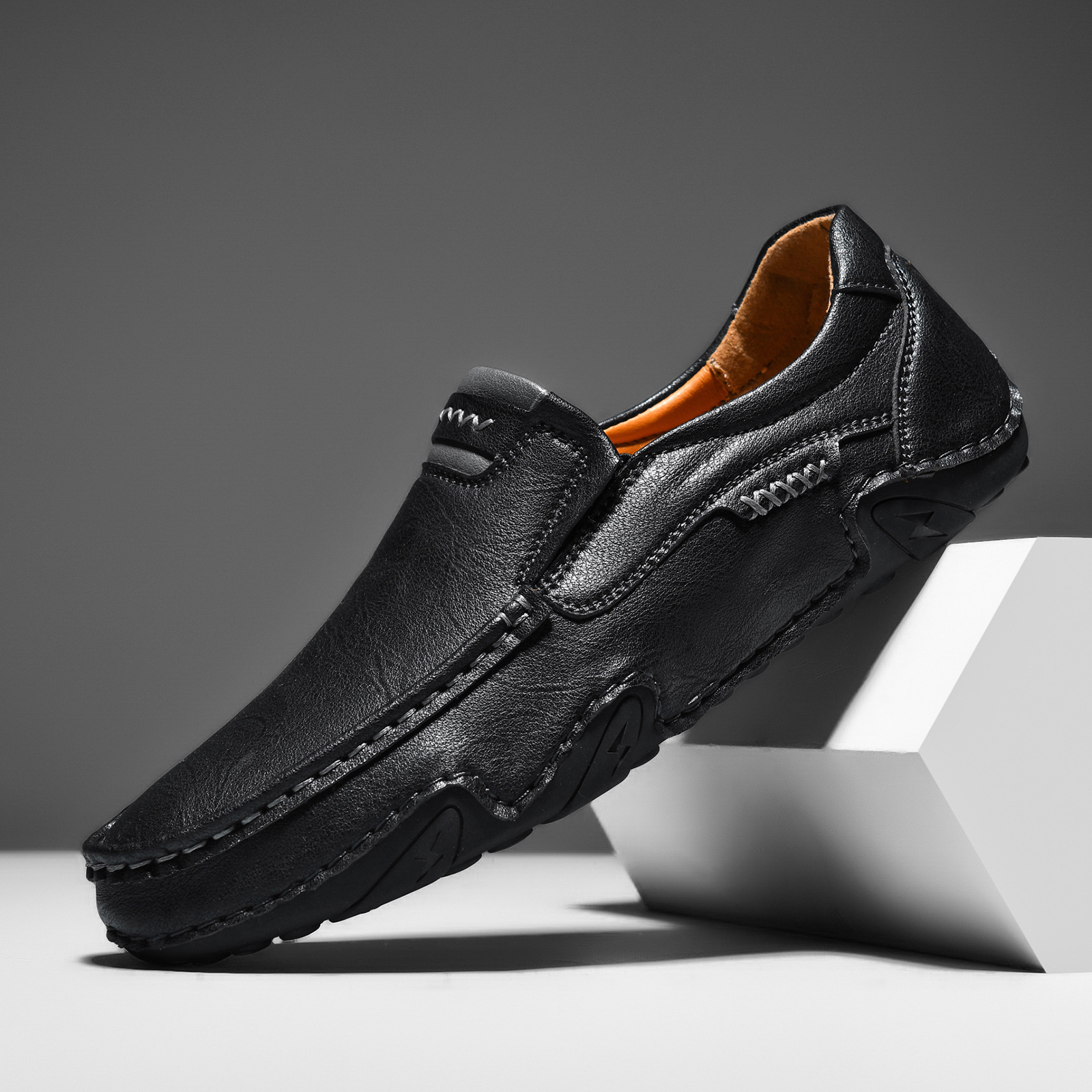 Outdoor Casual Shoes Slip-on Flat Leather Shoes foto 3