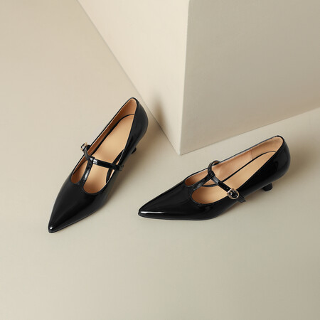 New Spring And Autumn Authentic Leather Square Toe Women's Shoes foto 3