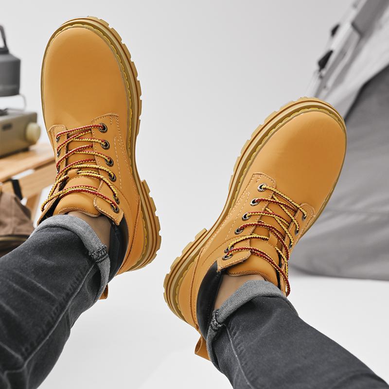 Men's Simple Casual Plus Size Leather Martin Boots foto 5
