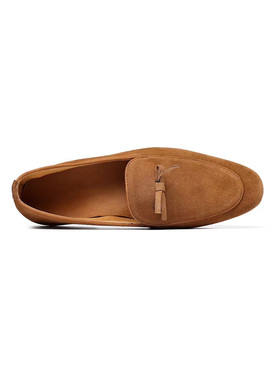 Suede Leather Business Casual Leather Shoes Slip-on Breathable British Style foto 4