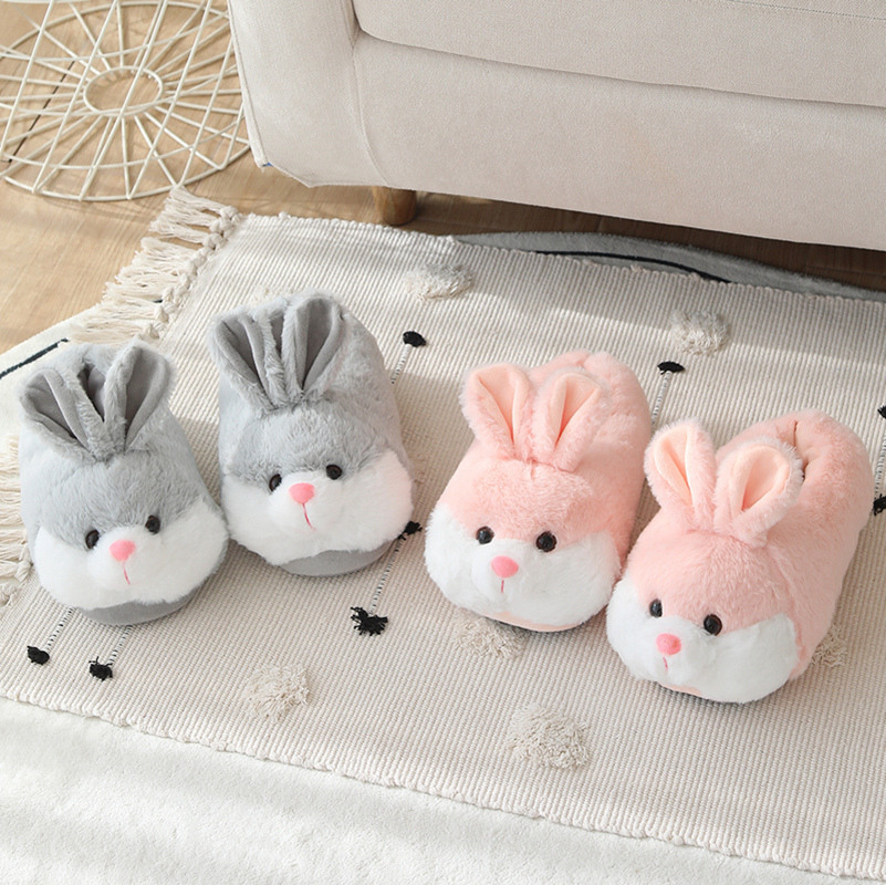 Autumn And Winter Cartoon Cute Bunny-heeled Cotton Slippers foto 5