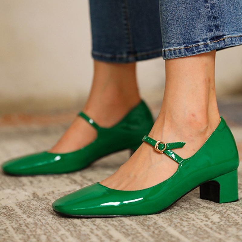Stylish Mid-heel Plus-size Square-toe Pumps foto 4