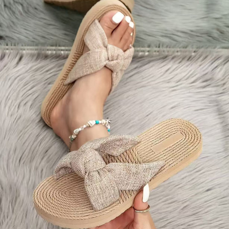 Summer New Breathable Bow-Knot Round-Toe Womens Sandals foto 3