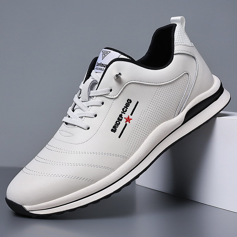 Youth British Style Breathable Soft Leather Men's Casual Leather Shoes foto 4