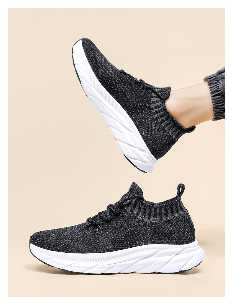 Stretch Sock Shoes Men's Plus Size Flyknit Height Increasing Leisure Sneaker foto 2