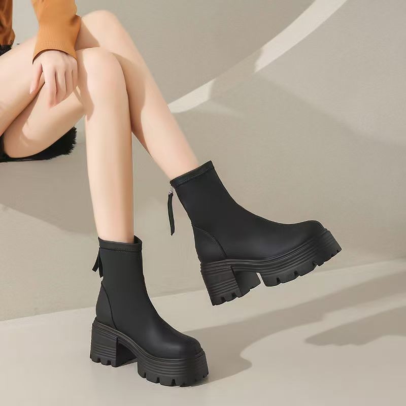British Style Thin And All-matching Platform Ankle Boots foto 4