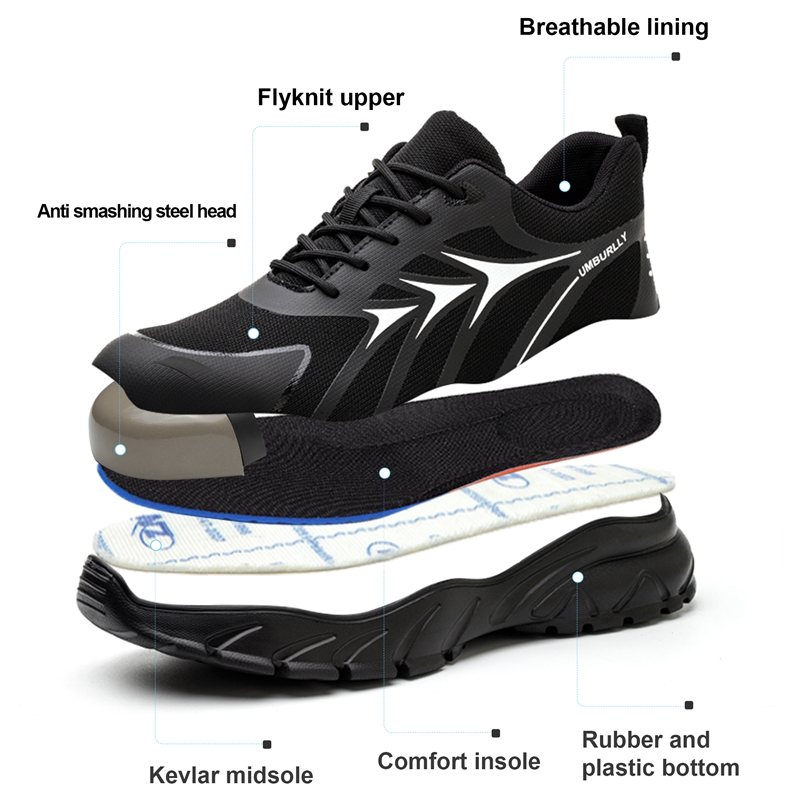 Labor Protection Anti-smashing And Anti-penetration Safety Shoes Steel Toes foto 4