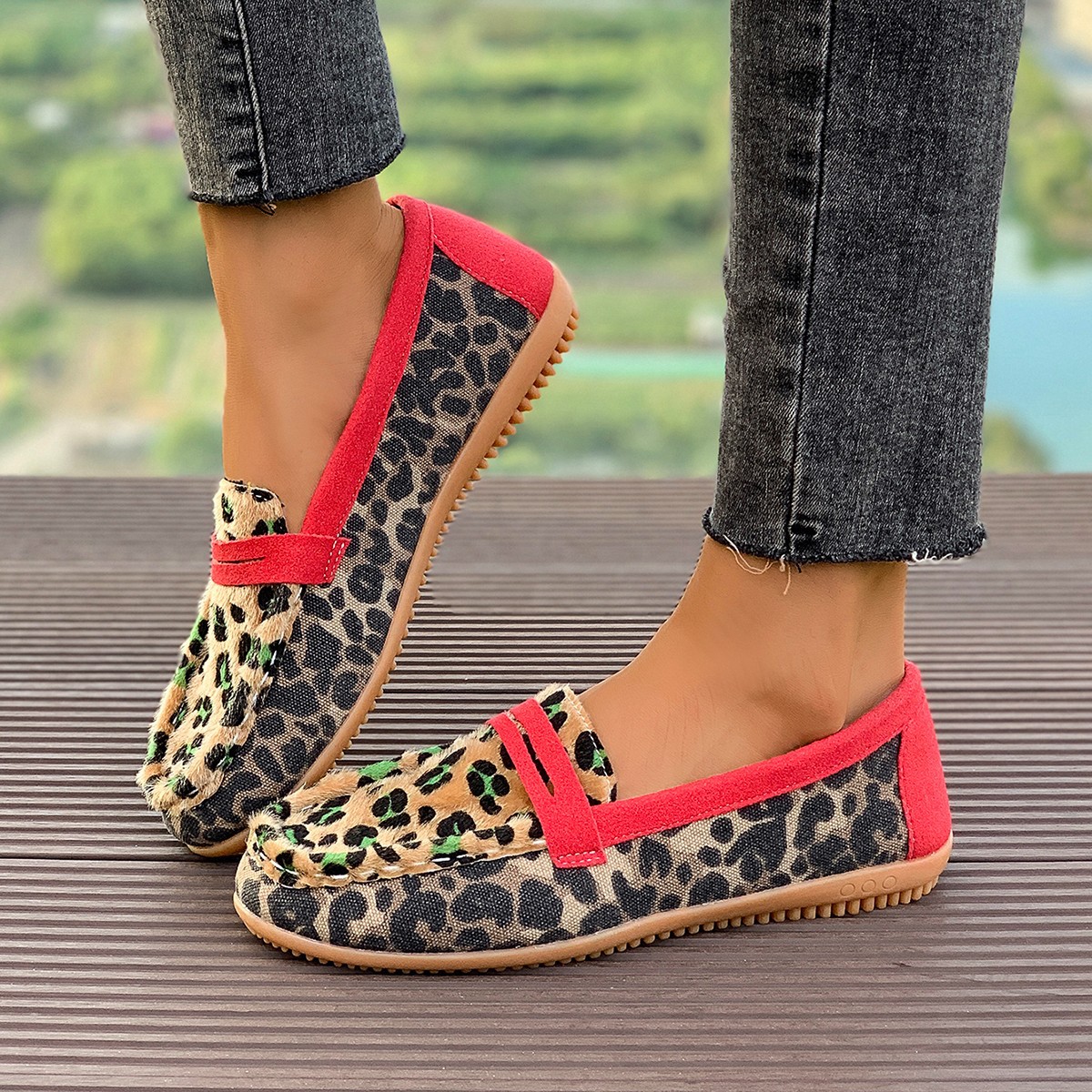 Leopard Print Lazy Round Toe Casual Shoes foto 4