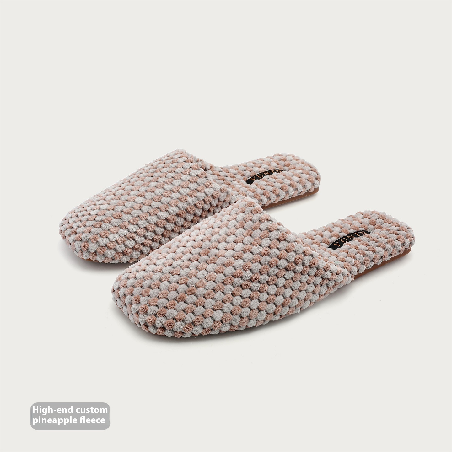 Pineapple Velvet Skin-friendly Warm Suede Couple Cotton Slippers foto 5