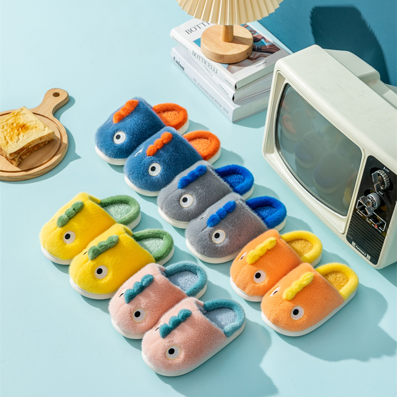 Children's Cotton Slippers Cute Dragon Home Non-slip Waterproof foto 5